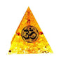 Pyramide orgonite citrine avec symbole OM en médaillon