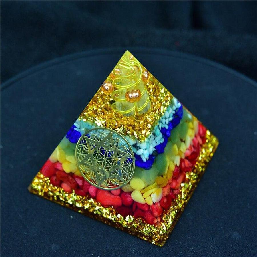 Détail du Lapis Lazuli et Amazonite dans la pyramide
