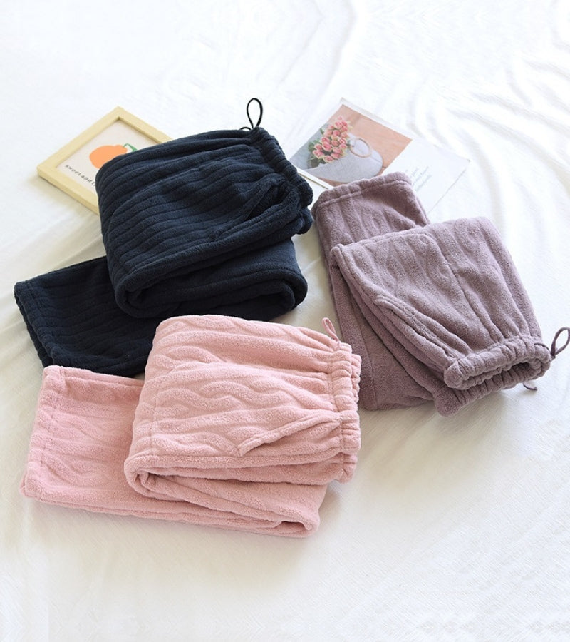 Pantalon de nuit mauve en Pilou Pilou avec poches