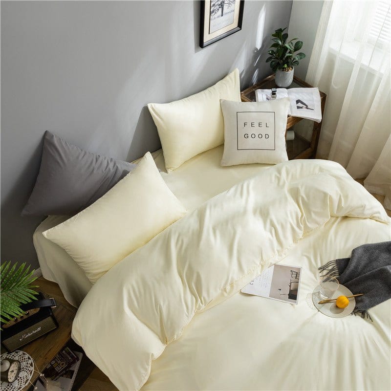 Ensemble de lit complet sur un lit, vue de dessus