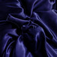 Drap housse en satin polyester, bleu foncé, facile à entretenir