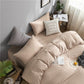 Parure de lit café en coton, idéale pour chambre moderne