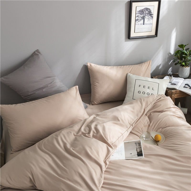 Ensemble de lit café, vue d'ensemble sur le lit fait