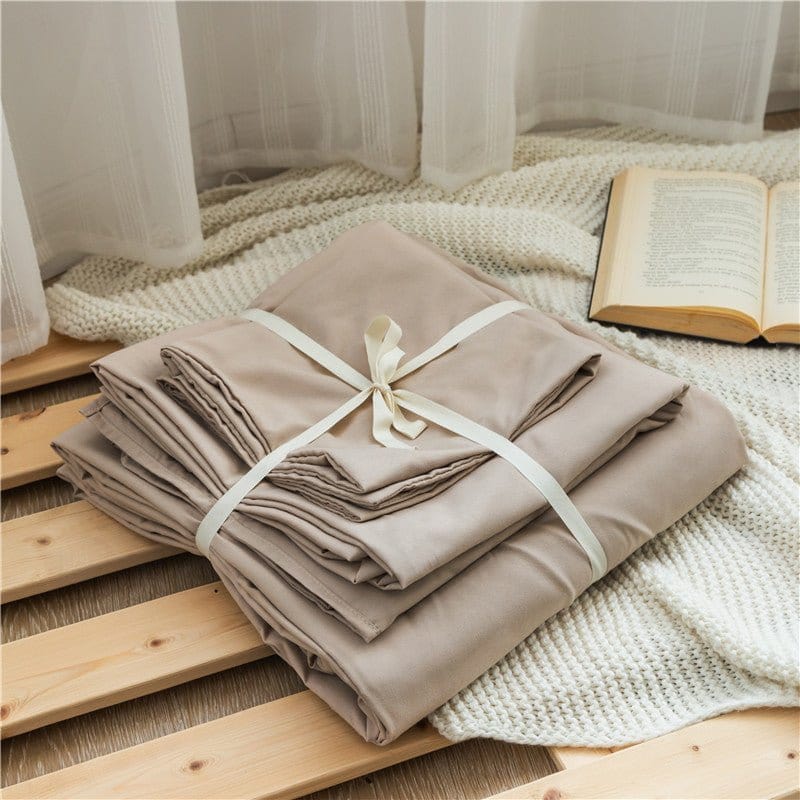 Ensemble de lit café avec housse de couette et taies assorties