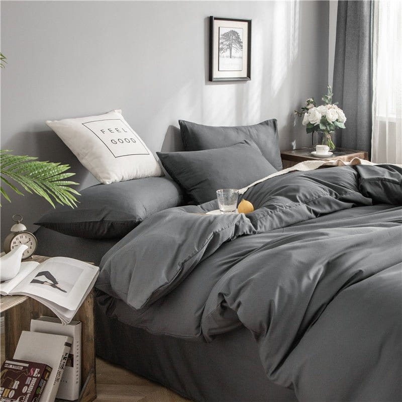 Ensemble de draps gris montrant la coordination des éléments