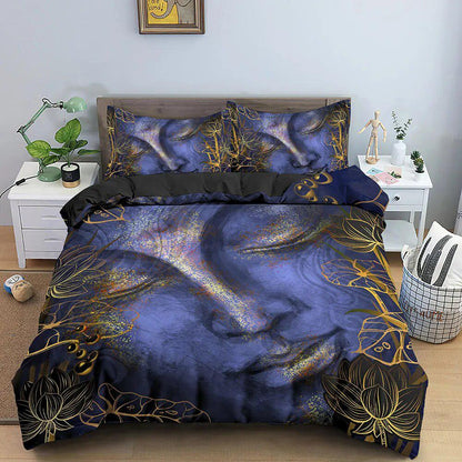 Housse de couette Bouddha avec taies assorties, design spirituel