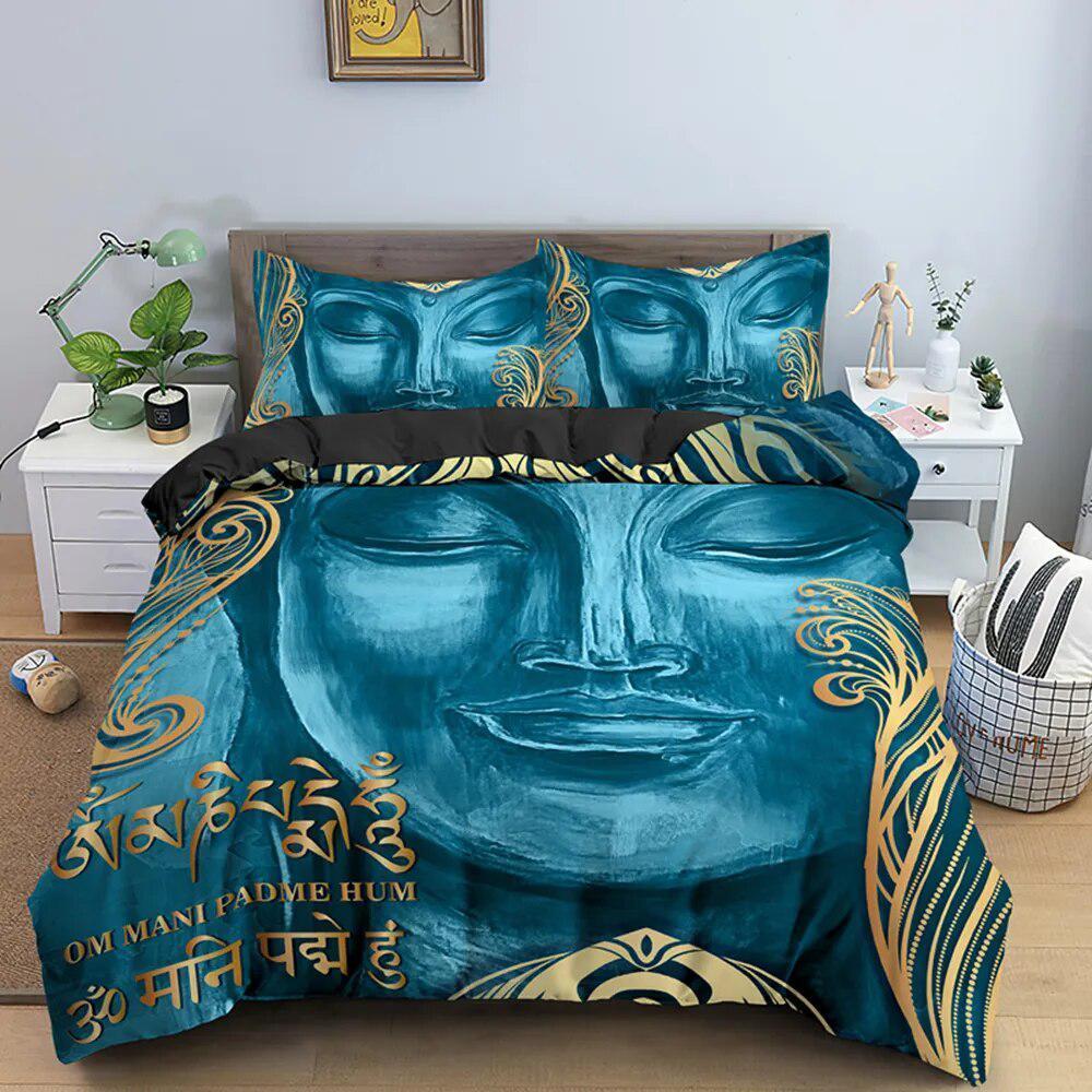 Parure de lit Bouddha en microfibre avec impression 3D
