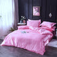 Housse de couette satinée rose avec finition élégante