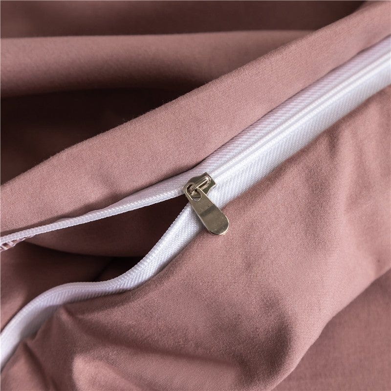Taies d'oreiller en coton assorties à la housse de couette rose pêche