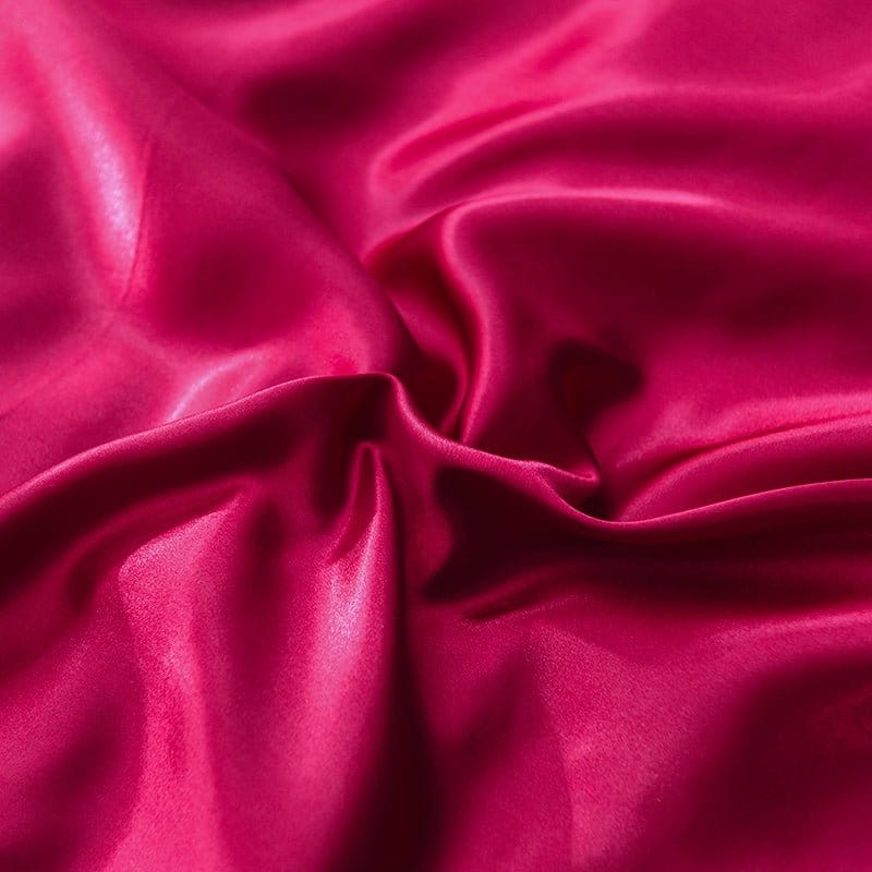 Housse de couette rouge satinée, lavable en machine