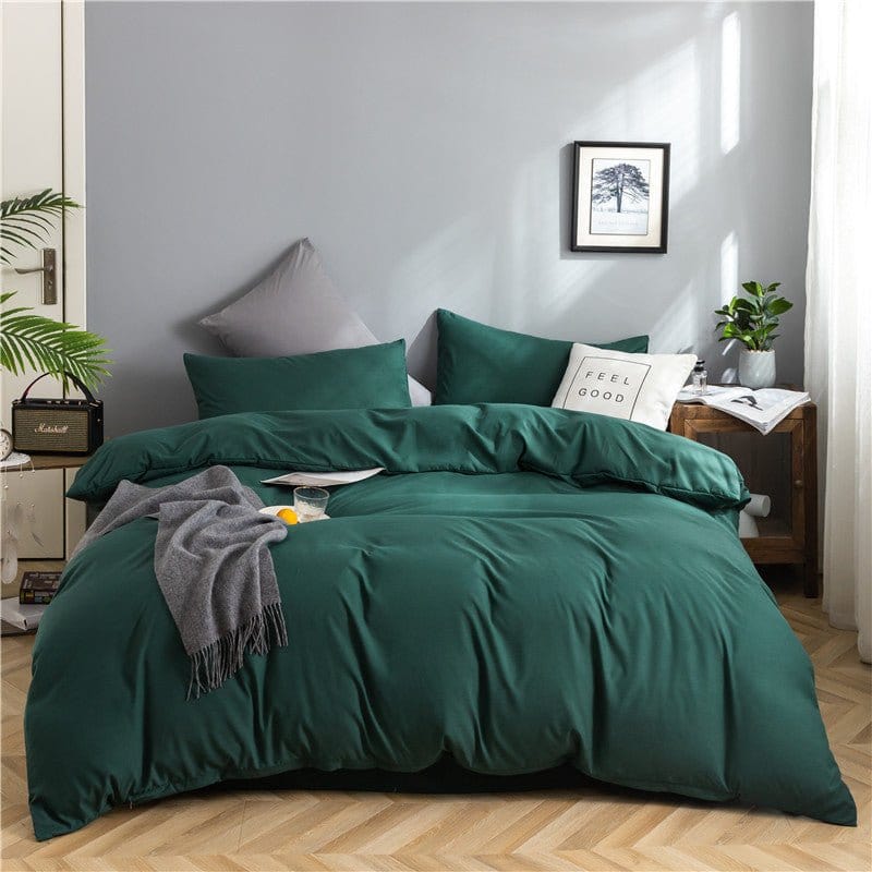 Détail du drap-housse vert et de sa texture douce