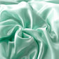 Drap housse en satin polyester, couleur vert opaline