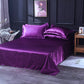 Parure de lit violet en satin polyester avec drap housse