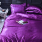 Housse de couette en polyester violet avec deux taies d'oreiller