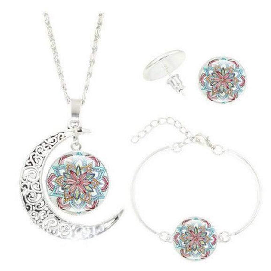 Détail des boucles d'oreilles avec motif énergétique