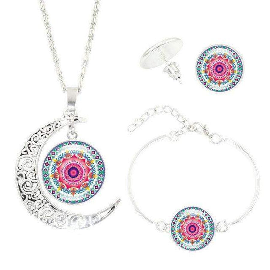 Zoom sur le bracelet avec motif fleur de vie