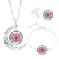 Ensemble de bijoux avec motif fleur de vie et demi-lune