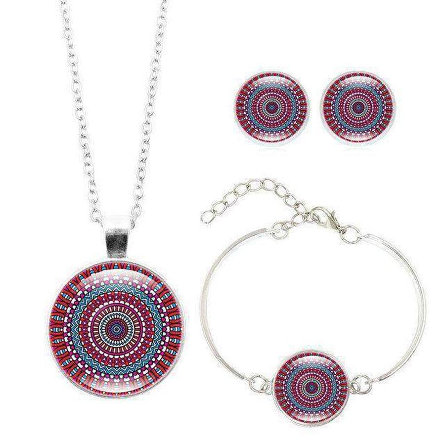 Bracelet mandala ajustable, motifs circulaires et teintes vives