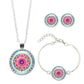Détail des boucles d'oreilles mandala, motifs symétriques