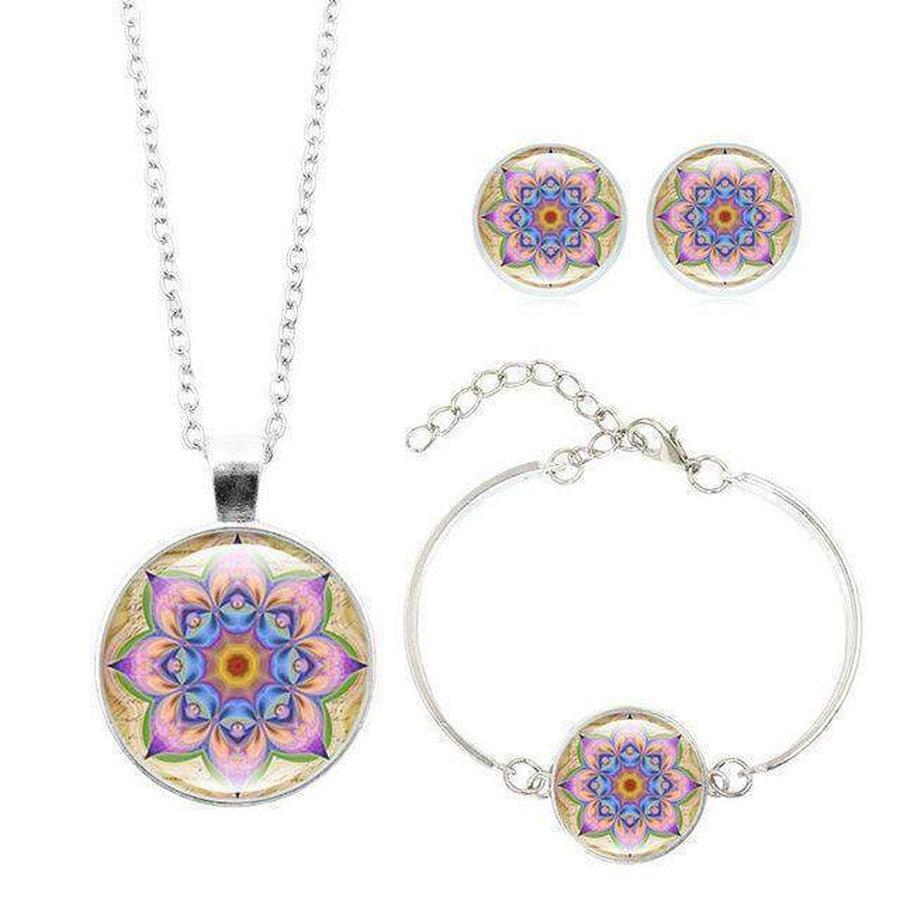 Bracelet mandala avec fermoir, motifs circulaires distincts