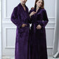 Peignoir couple polaire ultra doux violet