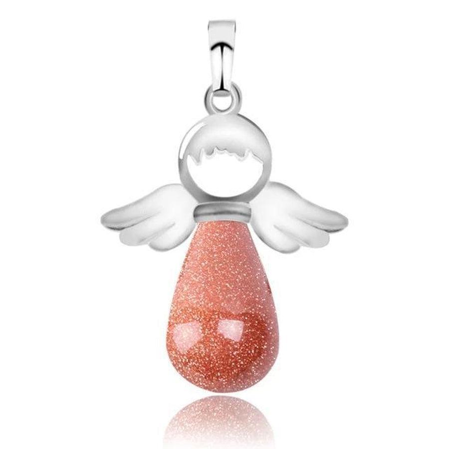 Pendentif ange en aventurine, éclat vert distinctif