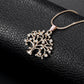 Vue rapprochée du pendentif Arbre de Vie or