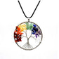 Pendentif arbre de vie avec pierres des chakras alignées