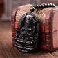 Pendentif en obsidienne noire avec Avalokitesvara gravé