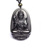 Détail du pendentif Bouddha en obsidienne noire