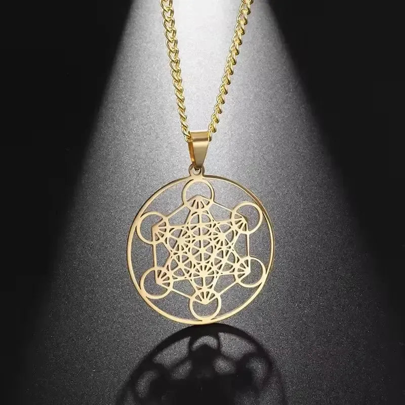 Pendentif Métatron en version argentée, détails précis