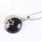 Pendentif en argent avec pierre d'améthyste et étoiles