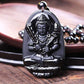 Pendentif obsidienne noire avec Bouddha en relief