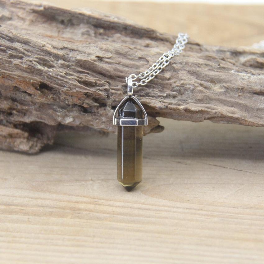 Pendentif Pierre Naturelle pendentif pierre vue latérale vue 22