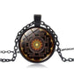 Pendentif Sri Yantra en verre, design élégant et harmonieux