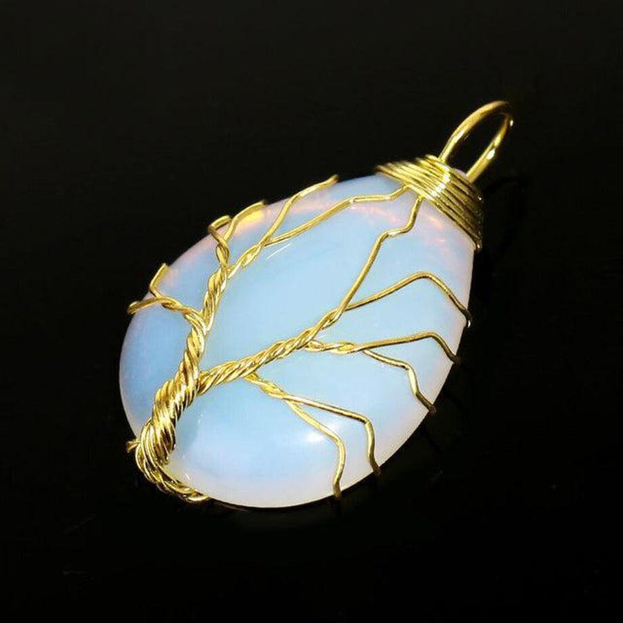Pendentif avec pierre et design en cuivre