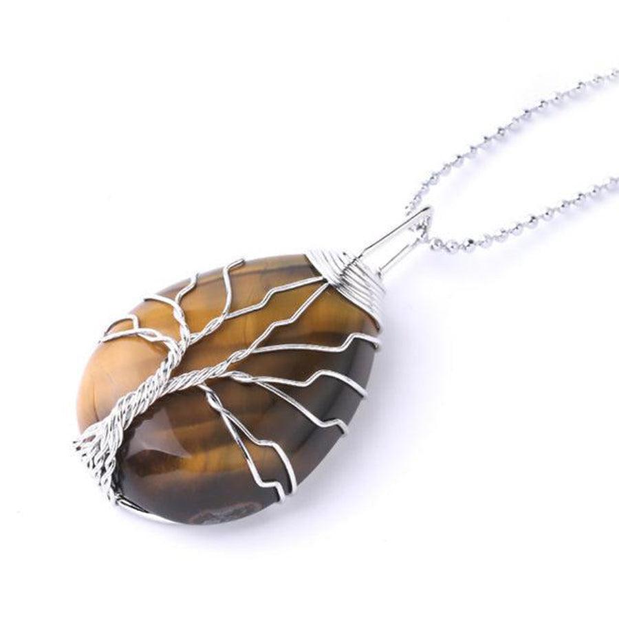 Pendentif arbre de vie avec pierres variées