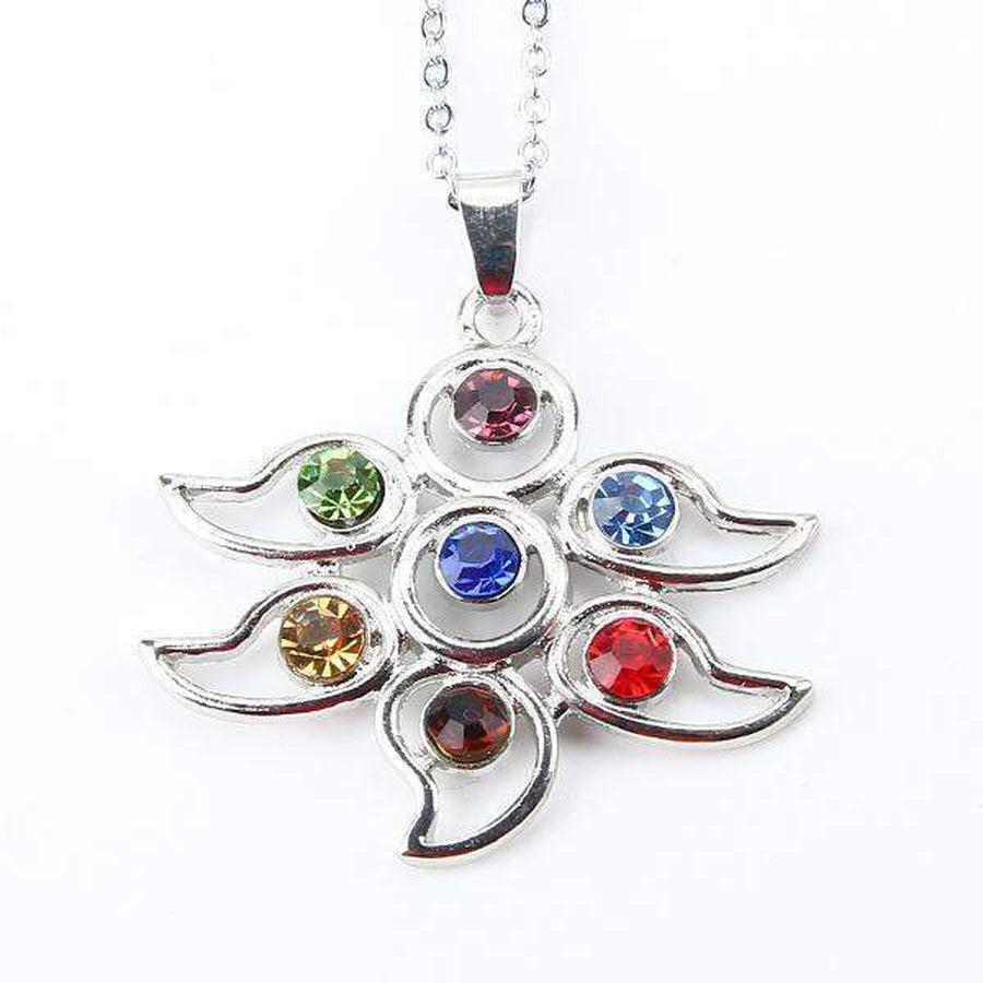 Pendentif avec agencement harmonieux des pierres chakras