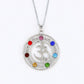 Image du pendentif complet avec ses sept pierres colorées
