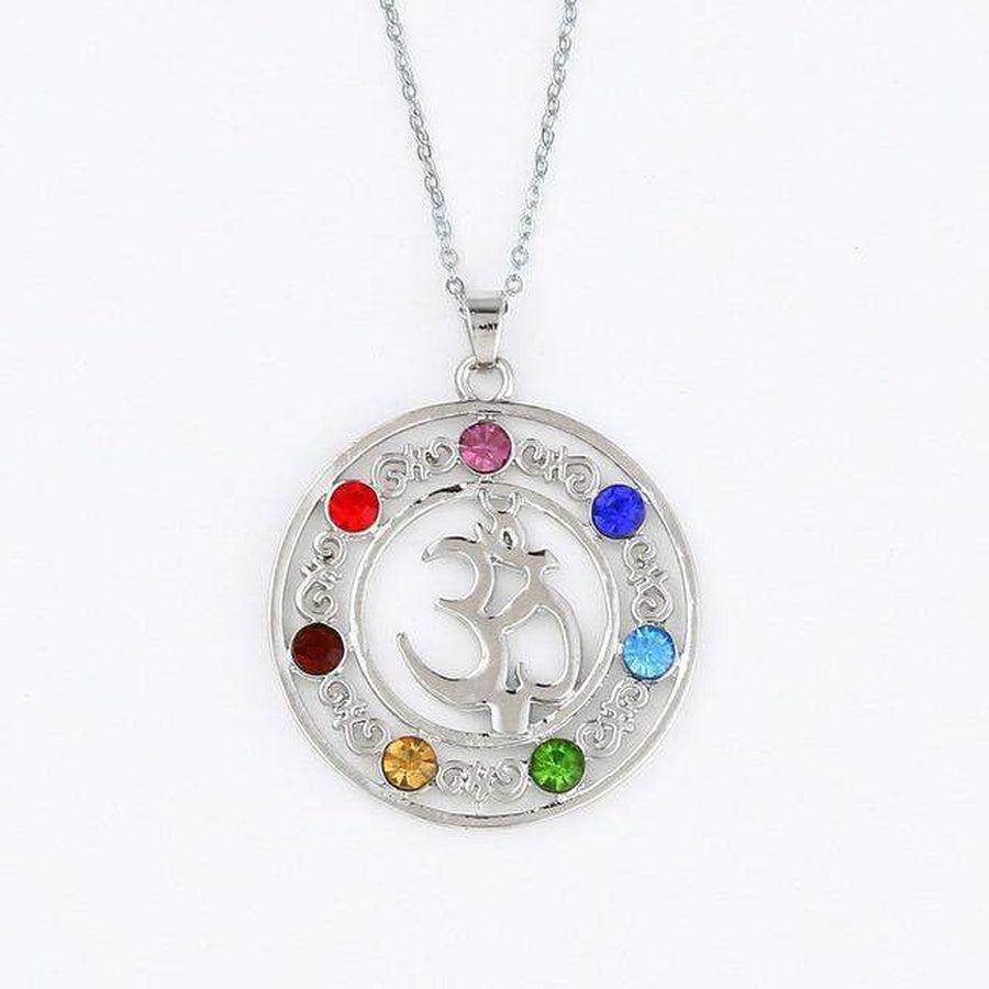 Image du pendentif complet avec ses sept pierres colorées