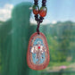 Pendentif Ganesh sculpté en bois précieux, vue de face