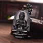 Détail du Bouddha gravé sur l'obsidienne polie