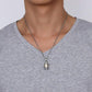 Pendentif fermé avec chaîne en acier inoxydable visible