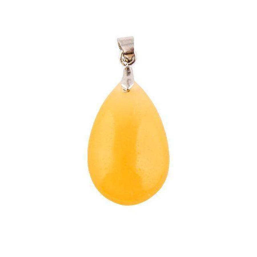 Pendentif en pierre marron avec des motifs uniques