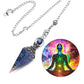 Pendule conique en lapis lazuli avec spirale de cuivre