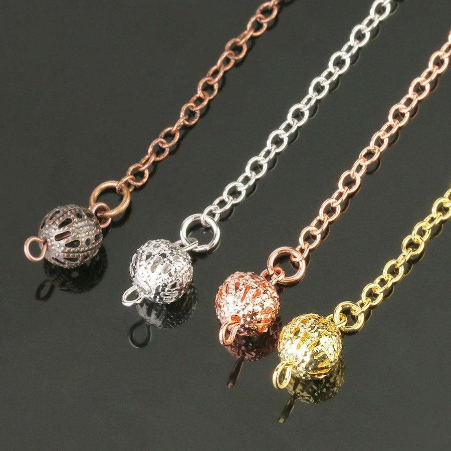 Pendule or rose en spirale avec mousqueton homard