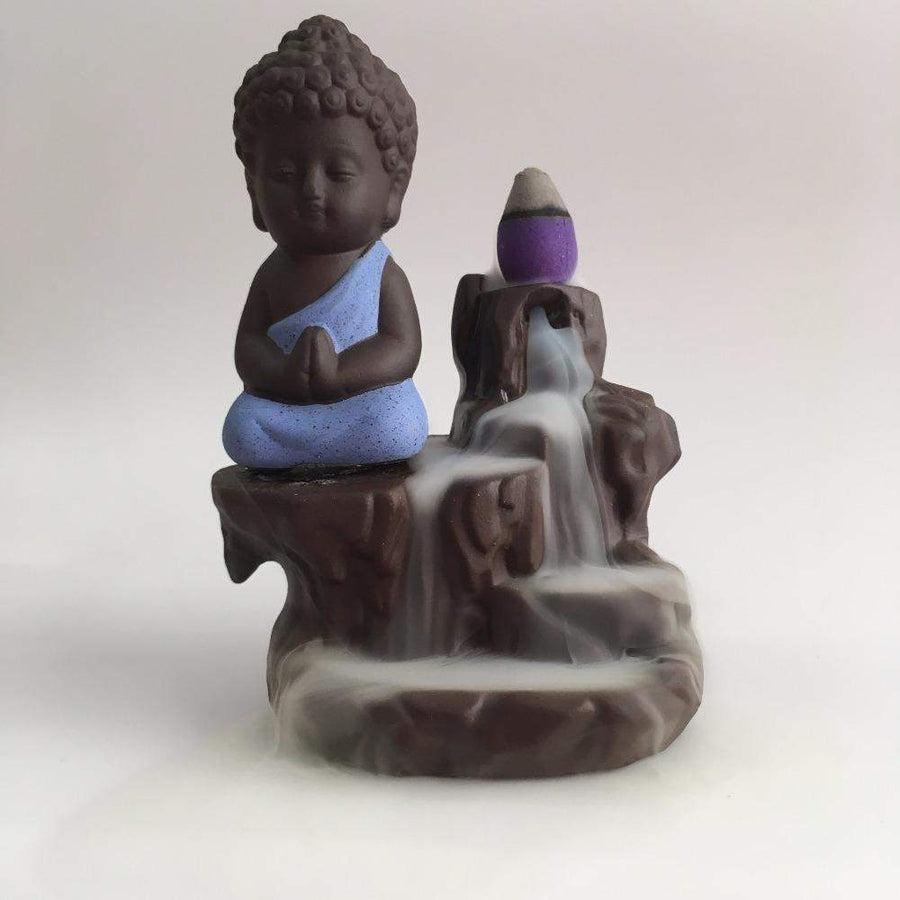 Encensoir Bouddha sur fond neutre, vue de côté