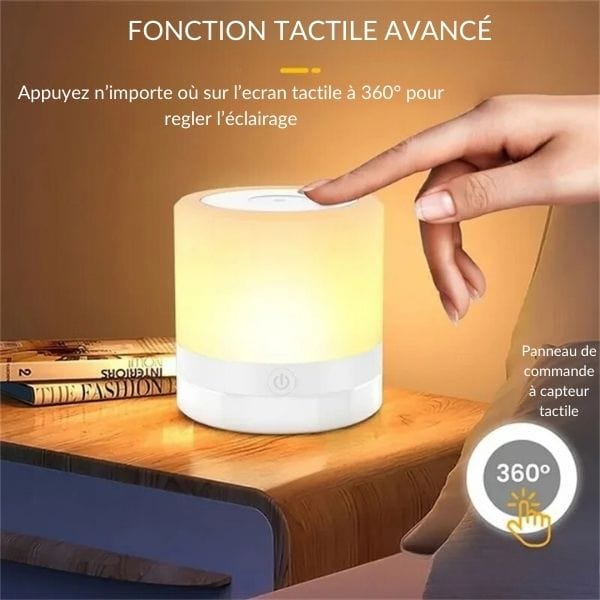 Veilleuse compacte avec lumière blanche douce allumée