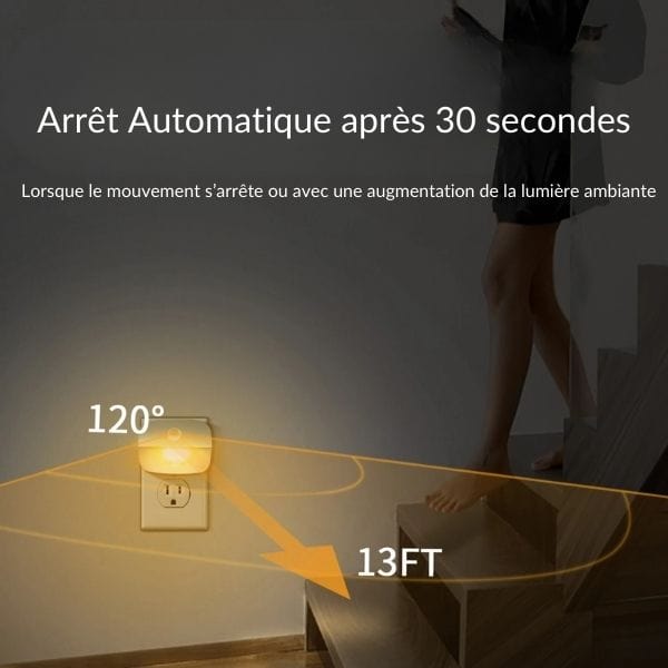 Veilleuse LED branchée sur prise murale, lumière douce
