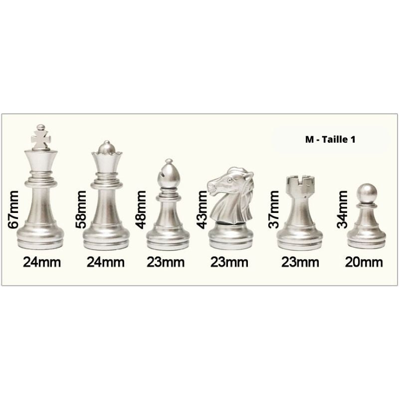 Pièces d'échecs Staunton magnétiques, taille moyenne